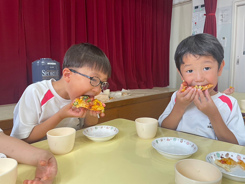令和6年度 7月 食育活動「ピザ作り」